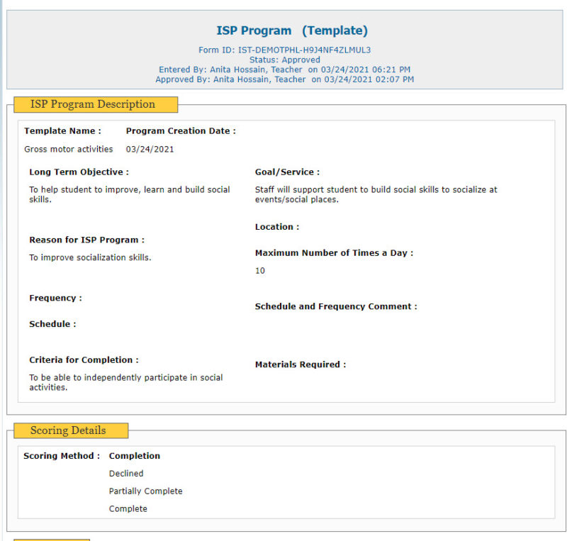 Applying ISP Template Therap Global